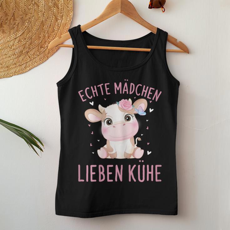 Echte Mädchen Lieben Kühe Cow Tank Top Frauen Lustige Geschenke