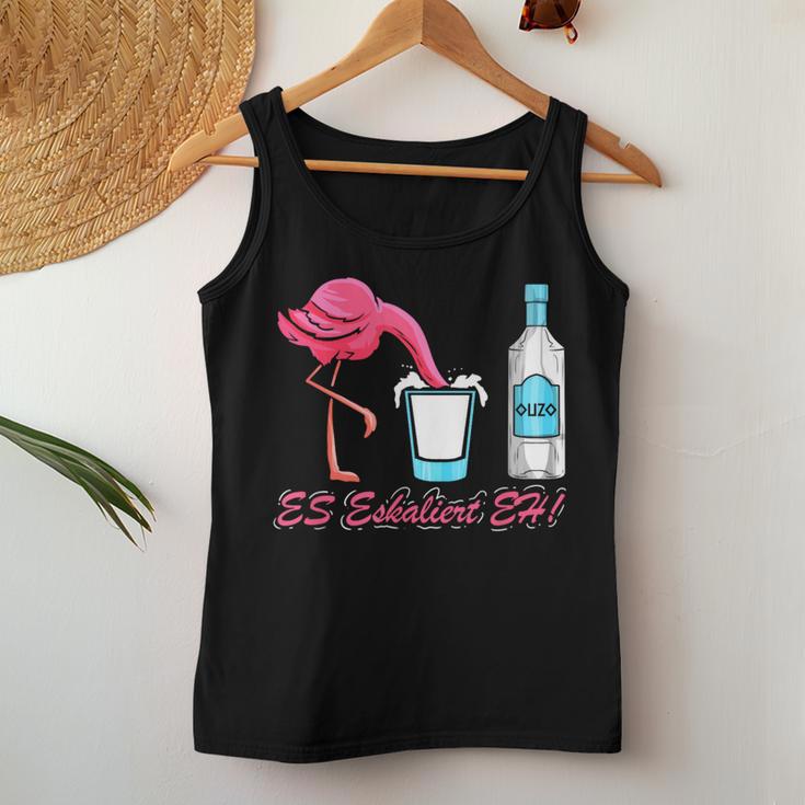 Es Escaliert Eh Flamingo & Ouzo Tank Top Frauen Lustige Geschenke