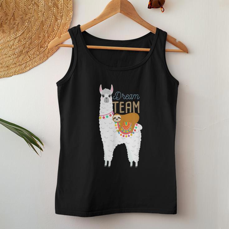 Alpaca Lama With Sloth Dream Team Tank Top Frauen Lustige Geschenke