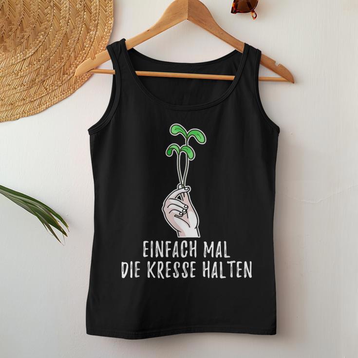 Simple Mal Die Kresse Holding Garden Gardener Flowers Tank Top Frauen Lustige Geschenke