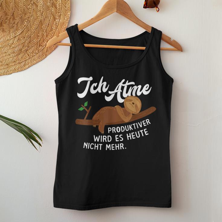 Sloth 'Ich Atme Produktiver Wird Es Nicht Mehr Tank Top Frauen Lustige Geschenke