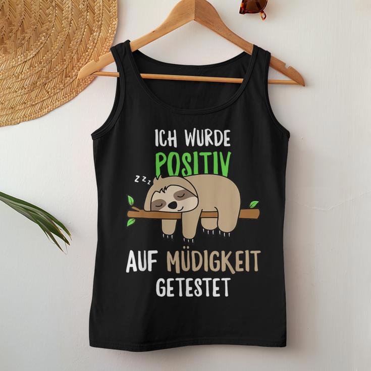 Sloth Ich Wurde Positive Auf Fatigue Ich S Tank Top Frauen Lustige Geschenke