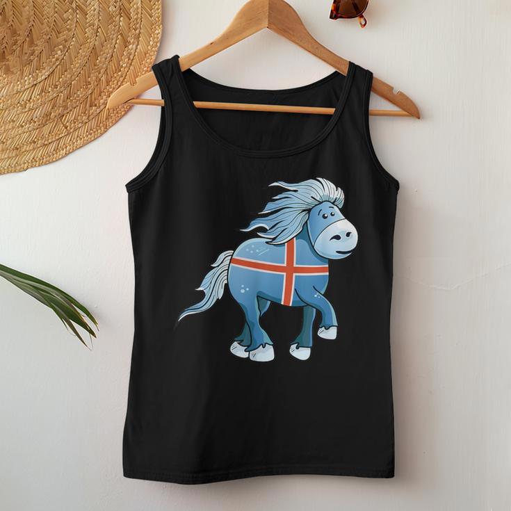 Icelandic Horse Islandpony Tölten Island Flag Tank Top Frauen Lustige Geschenke