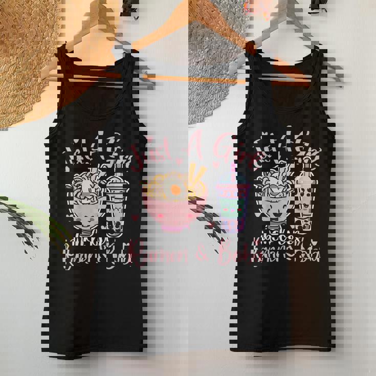 Just A Girl Who Loves Ramen And Boba Ramen Boba Bubble Women Tank Top Personalized Gifts