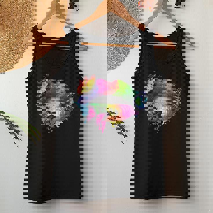 Labbra Colorate Farfalla Amore Sensuale Canotta da donna Regalos divertidos