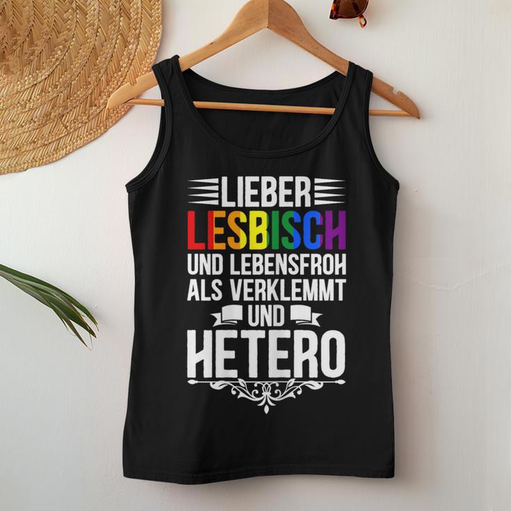 Lieber Lesbian Und Lebensfroh Lesbian Lgbtq Pride Women's Tank Top Frauen Lustige Geschenke