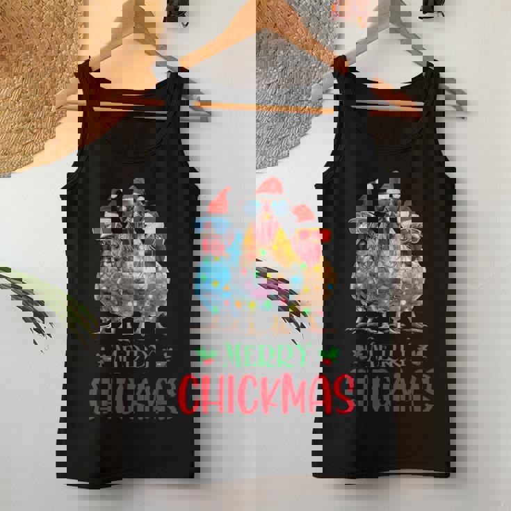 Merry Chickmas Ornament Lights Chicken Farmer Christmas Women Tank Top Personalized Gifts
