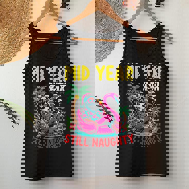 Mid Year Report Still Naughty Santa Summer Tropical Xmas Women Tank Top Unique Gifts