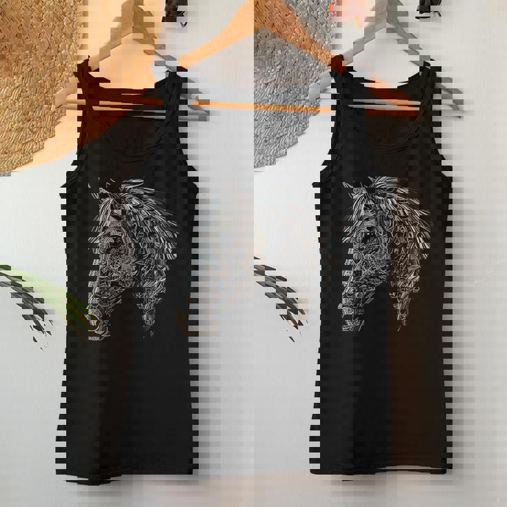 Opera D'arte Per Amanti Dei Cavalli Motivo Mandala Animale Cavallo Canotta da donna Regalos divertidos