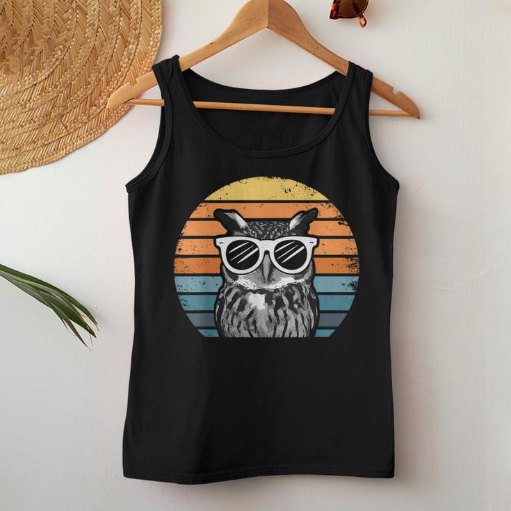 Owl With Sunglassesintage Tank Top Frauen Lustige Geschenke