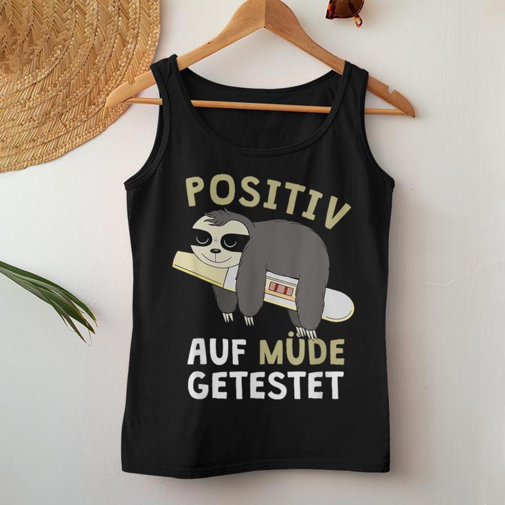 Positiv Auf Müde Testet Sloth Sleep Tank Top Frauen Lustige Geschenke