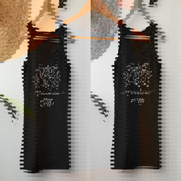 Promoted To Grandma 2025 Pregnancy Floral New Grandma 2025 Women Tank Top Personalized Gifts