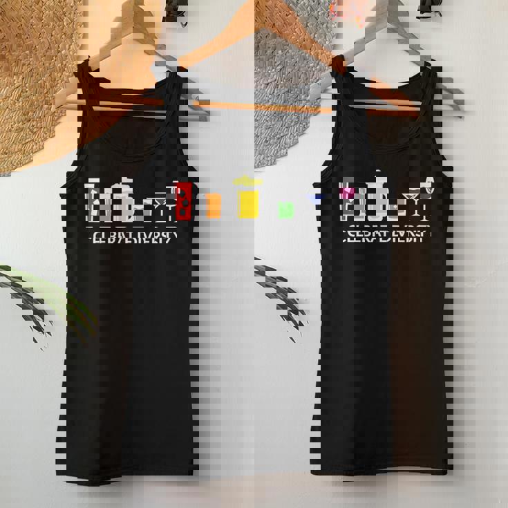 Rainbow Lgbt Drinking Celebrate Diversity Beer Women Tank Top Unique Gifts