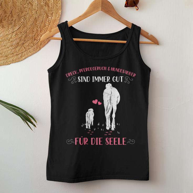 Reiter Horse Dog Dirt Tank Top Frauen Lustige Geschenke