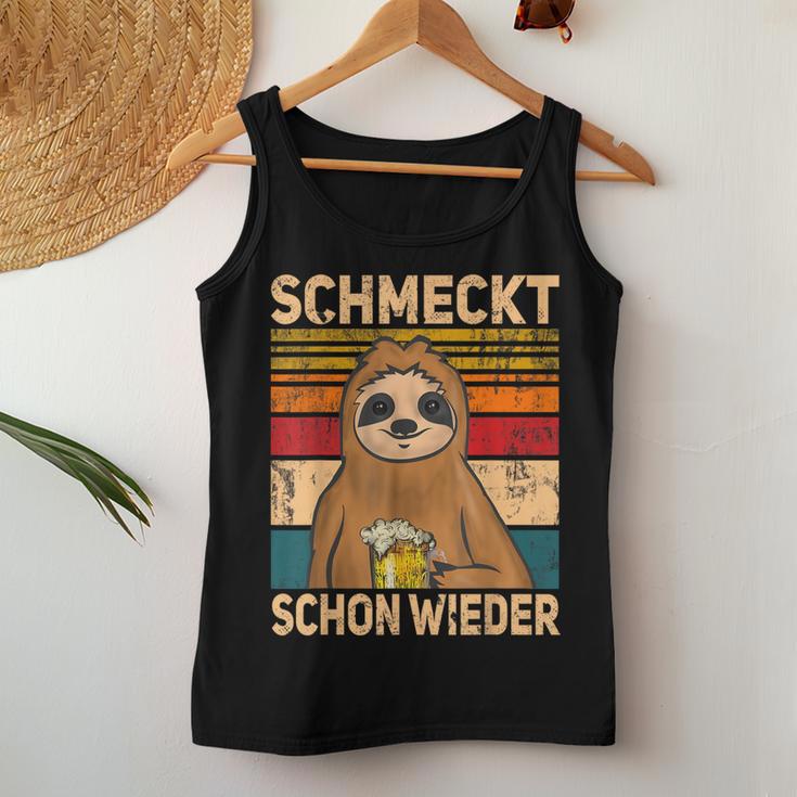 Schmatz Schon Wieder Bier Drinker Sauf Sloth S Tank Top Frauen Lustige Geschenke