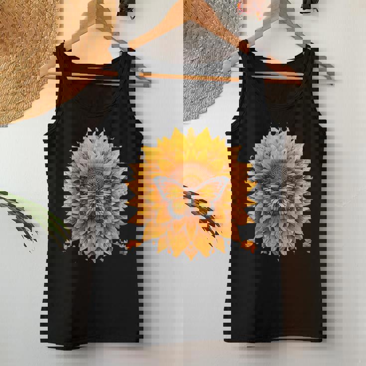Sunflower Butterfly Floral Vintage Cool Graphic Women Tank Top Personalized Gifts