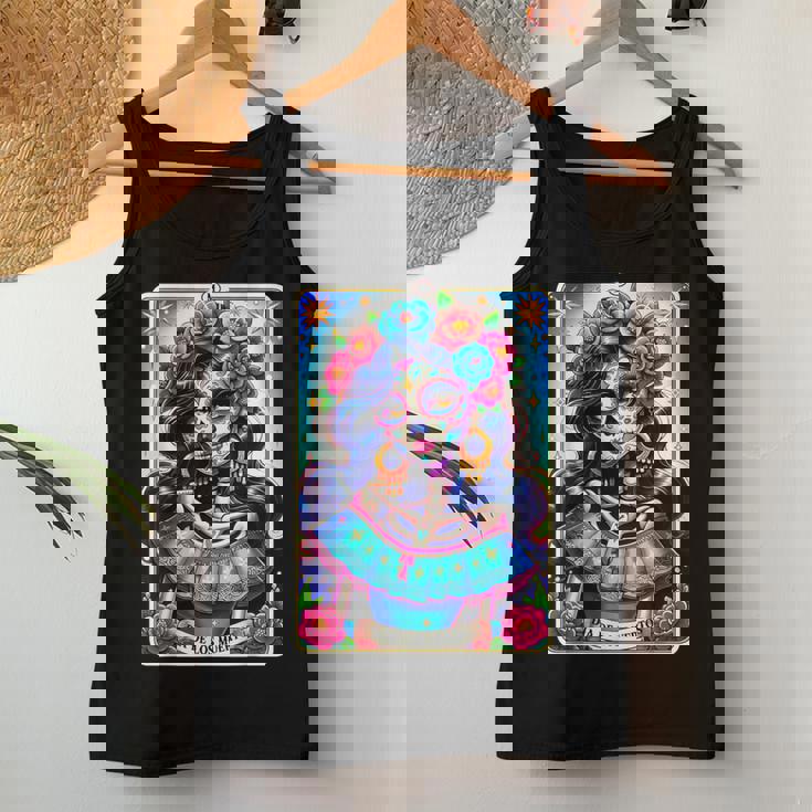 Tarot Card Dia De Los Muertos Woman Catrina Day Of The Dead Women Tank Top Personalized Gifts