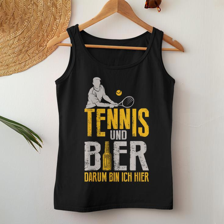 Tennis And Beer Darum Bin Ich Hier Tennis Tank Top Frauen Lustige Geschenke