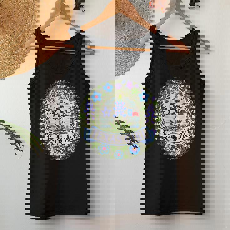 Texas Ragazza Illustrazione Texas Bluebonnets Canotta da donna Regalos divertidos