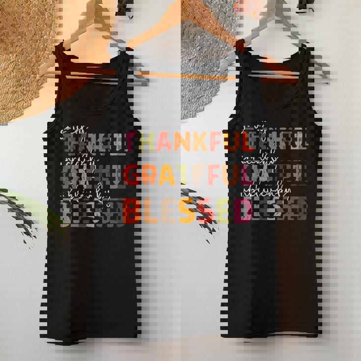 Thankful Grateful Blessed Thankful Blessed Thanksgiving Women Tank Top Unique Gifts