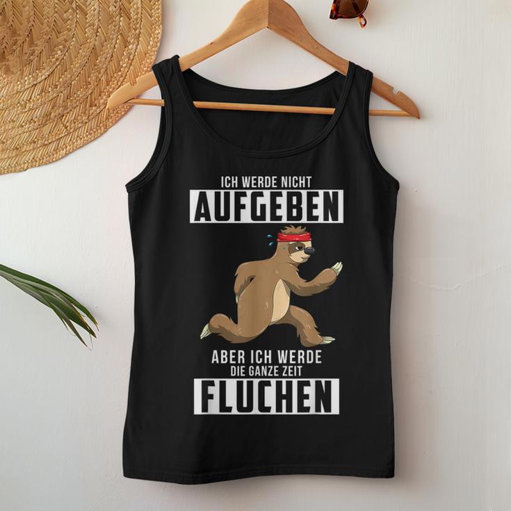 I Will Not Give Up Sloth Jogging Runner Tank Top Frauen Lustige Geschenke