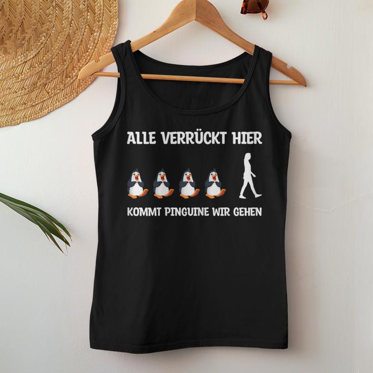 Women's Allerazy Hier Kommt Penguin S Tank Top Frauen Lustige Geschenke