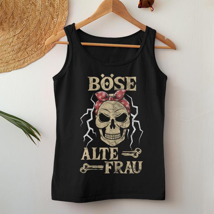 Women's Evil Old Woman Skull Old Womanintage Biker Tank Top Frauen Lustige Geschenke