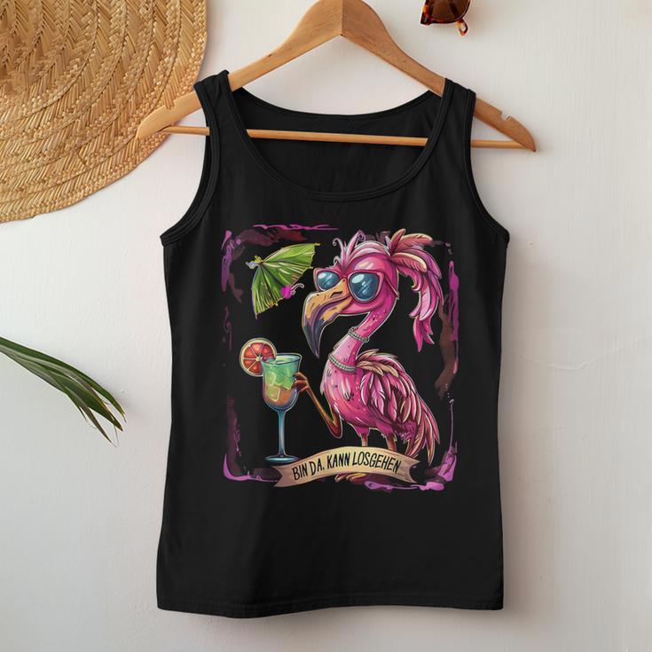 Women's Flamingo Bin Da Kann Losgehen Costume Tank Top Frauen Lustige Geschenke