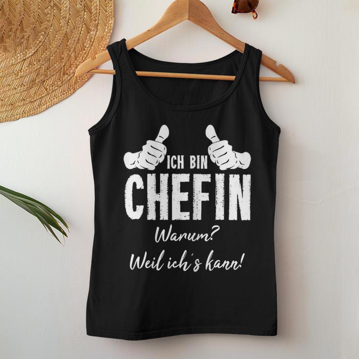 Women's Profession Chef Stolze Chefin Ich Bin Chefin Weil Ich Kann Tank Top Frauen Lustige Geschenke