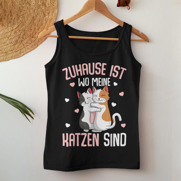 Zuhause Ist Wo Meine Katzen Sind Katze Girl's Women's Tank Top Frauen Lustige Geschenke