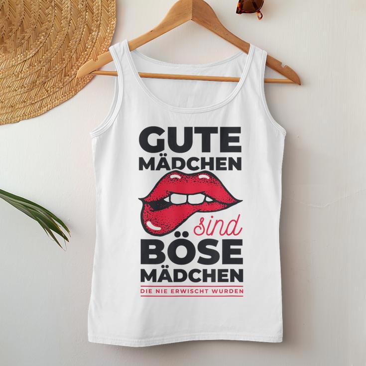 Cheeky Lips Gute Mädchen Böse Mädchen Spruch Gray Tank Top Frauen Lustige Geschenke