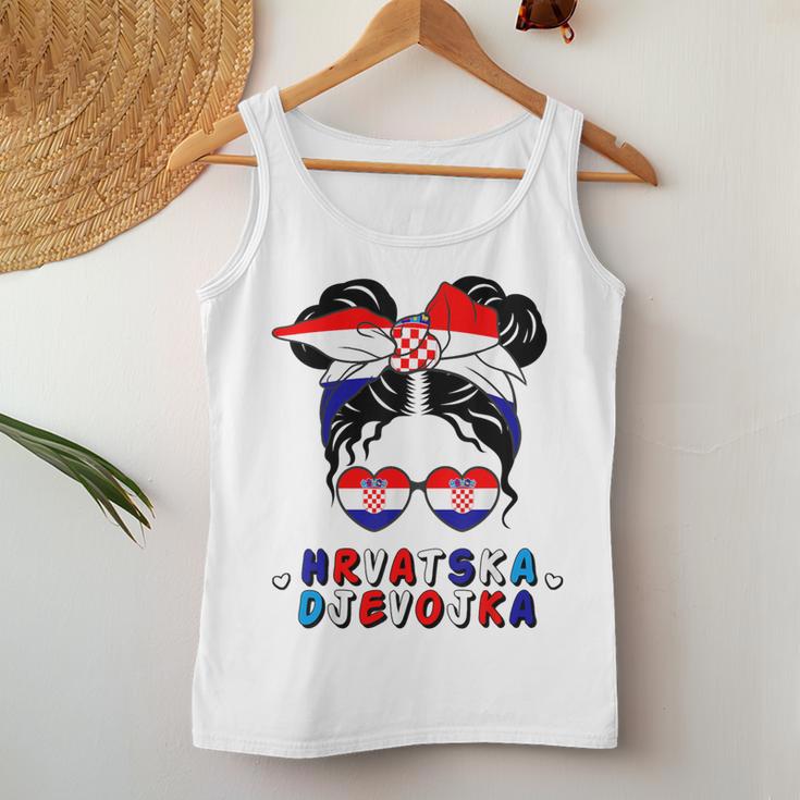 Croatia Hrvatska Djevojka Croatian Girl Croatia Flag Gray Tank Top Frauen Lustige Geschenke