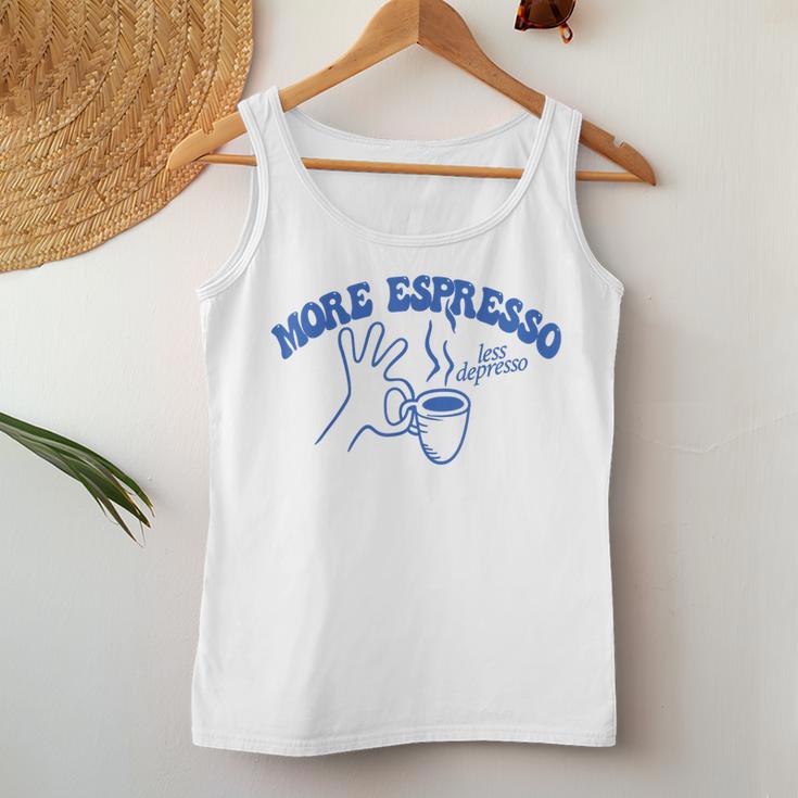 More Espresso X Less Depresso Espressi Café Hand Coffee Tank Top Frauen Lustige Geschenke