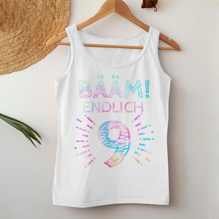 Girls' Kinder Bääm Endlich 9 Jahre 9Th Birthday Tank Top Frauen Lustige Geschenke