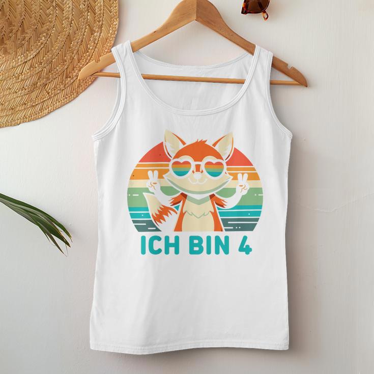 Ich Bin 4 Jahre Junge 4Th Birthday Girl Tank Top Frauen Lustige Geschenke