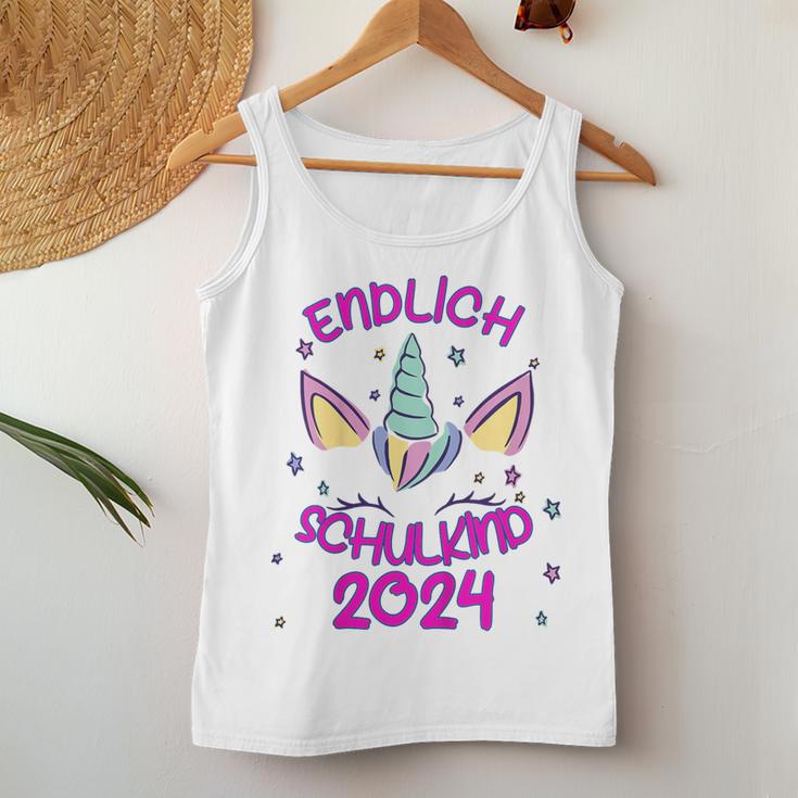 Kinder Endlich Schulkind Girls' Unicorn First Day At School 2024 Tank Top Frauen Lustige Geschenke