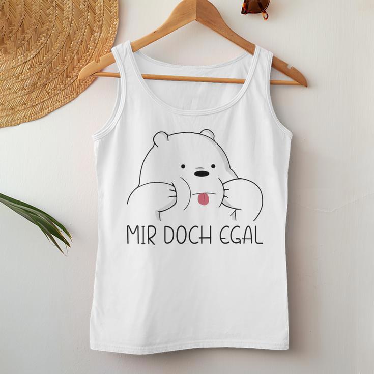 Mir Doch Egal Bär Slogan Women's Tank Top Frauen Lustige Geschenke