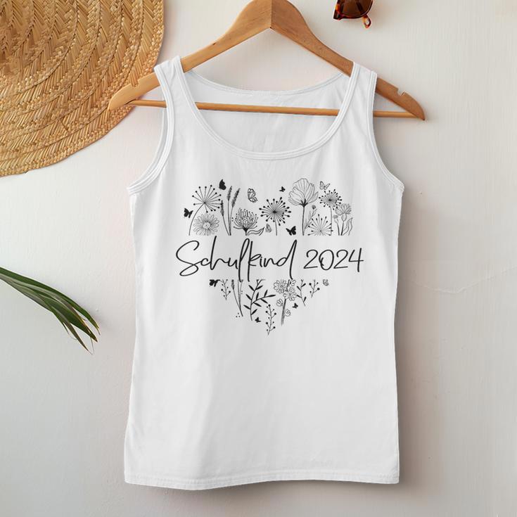 Schulkind 2024 Mädchen Kinder Blumen Einschulung Schulanfang Tank Top Frauen Lustige Geschenke