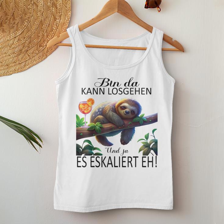 Sloth Bin Da Kann Losgehen Und Ja Es Escaliert Eh Costume Gray Tank Top Frauen Lustige Geschenke