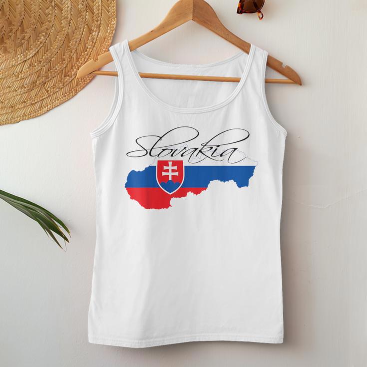 Slovakia Slovak Maps Slovakia Flag For Women Tank Top Frauen Lustige Geschenke