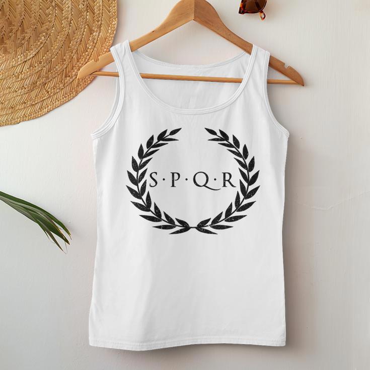 Spqr Senatus Popuplus Que Roman Roman Republic Rome Gray Tank Top Frauen Lustige Geschenke