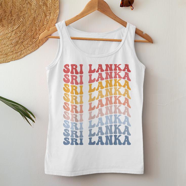 Sri Lanka Groovy Retro Sri Lanka Tank Top Frauen Lustige Geschenke