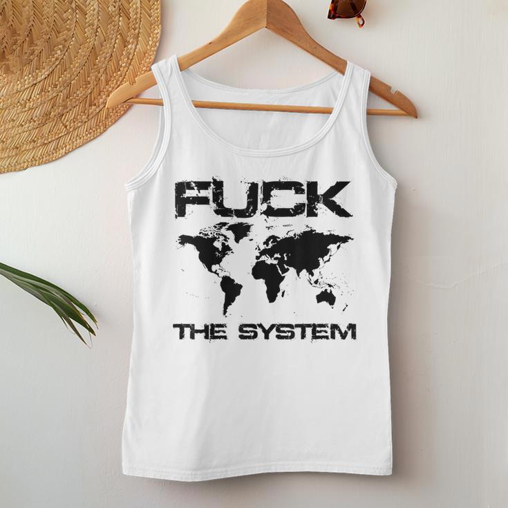 The System Gegen Die Momentane Weltpolitk Tank Top Frauen Lustige Geschenke