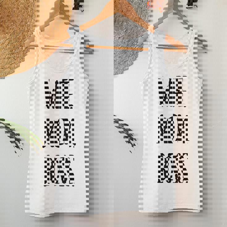 Wife Mom Boss Con Slogan Positivo E Potenziante Canotta da donna Regalos divertidos