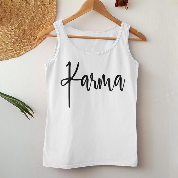 Women's Karma Schicksal Karma Rules Das Schon Karmaergisst Nie Tank Top Frauen Lustige Geschenke