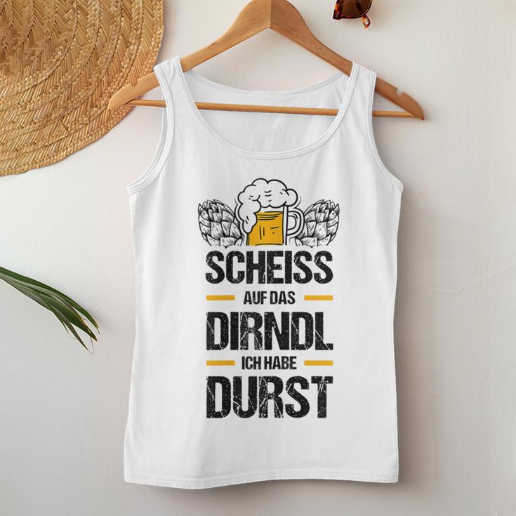 Women's Scheiss Auf Das Dirndl Ich Hab Durstolksfest Tank Top Frauen Lustige Geschenke