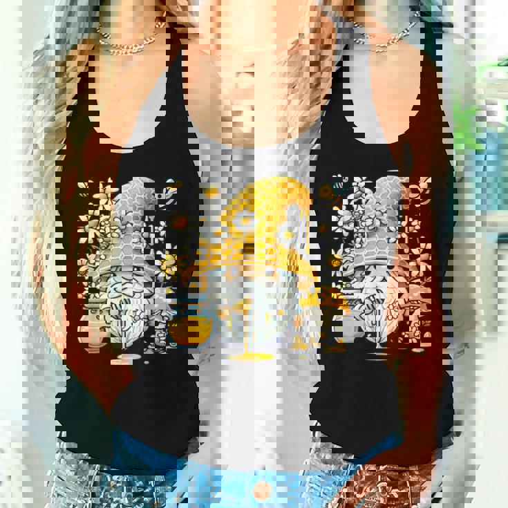 Bee Gnome Garden Daisy Flowers Hippie Gardening Floral Women Tank Top Gifts for Her