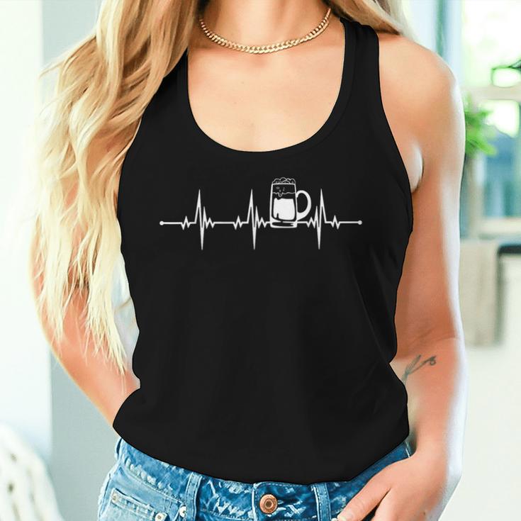 Beer Heartbeat Pulse Heartbeat Beer Tank Top Frauen Geschenke für Sie