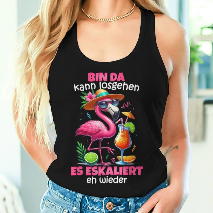 Bin Da Kann Losgehen Es Escaliert Eh Flamingo Malle Tank Top Frauen Geschenke für Sie