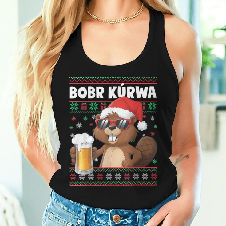 Bob Kurwa X Xmas Beer Flannelette Christmas Beer Tank Top Frauen Geschenke für Sie